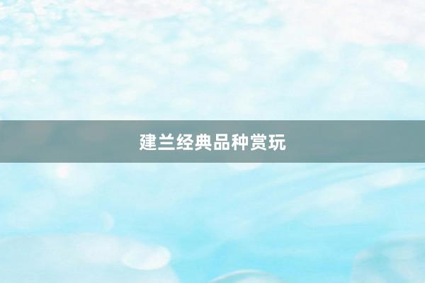 建兰经典品种赏玩